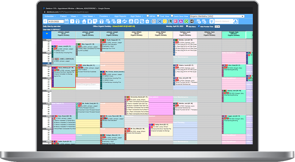 Denticon schedule screen