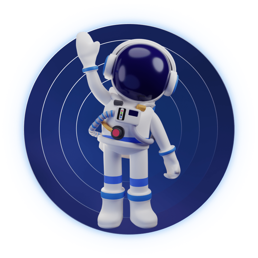 An astronaut waving