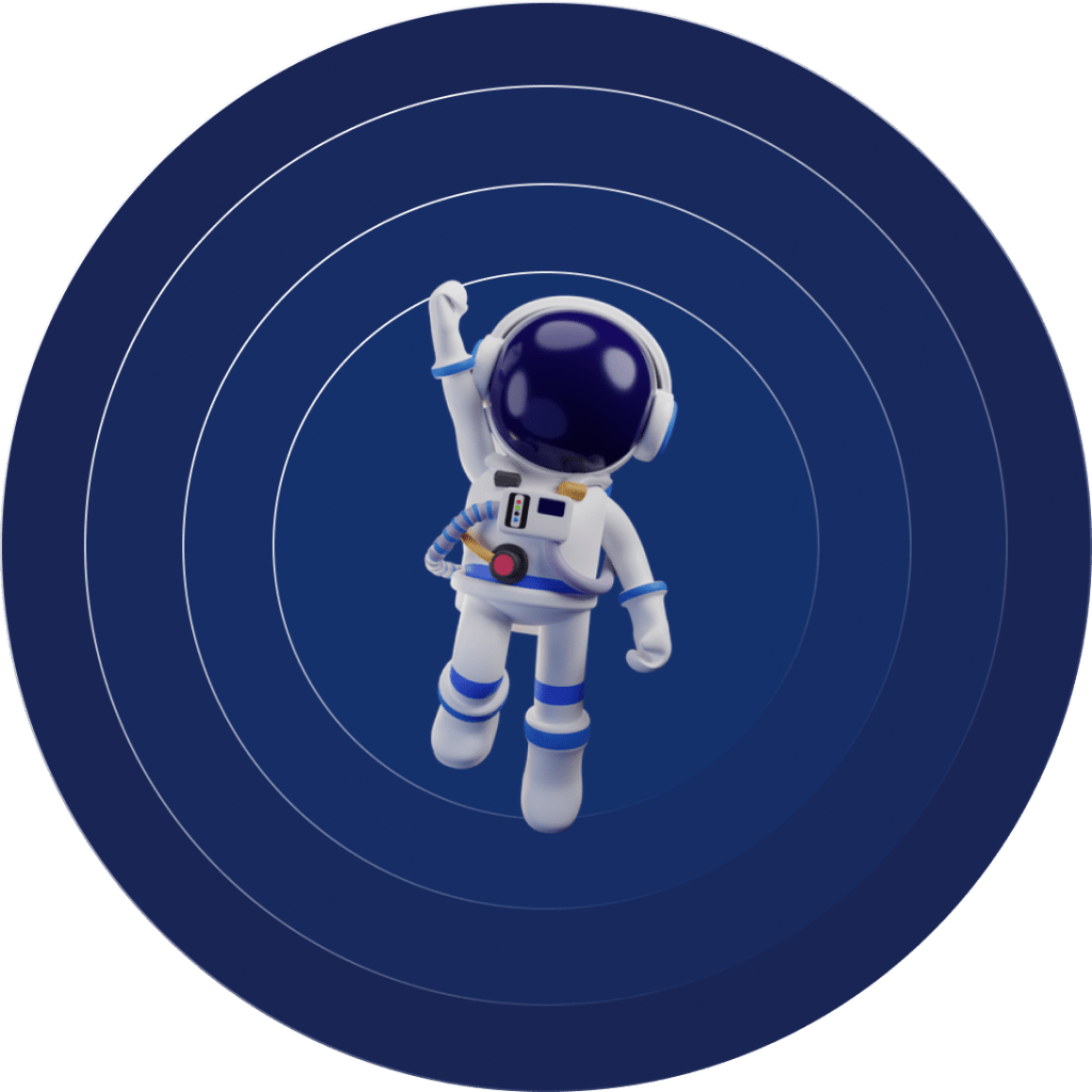 A waving astronaut