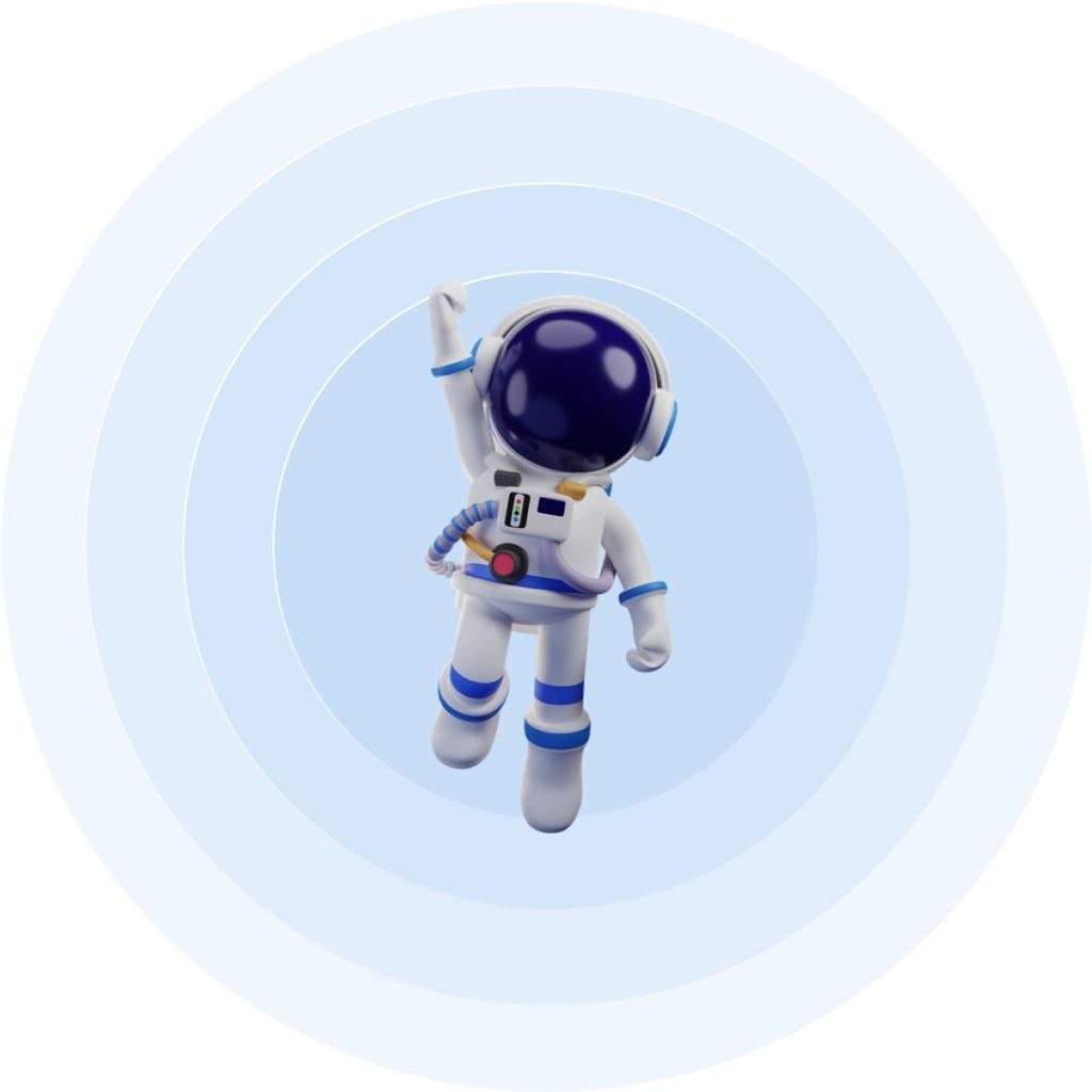 A waving astronaut