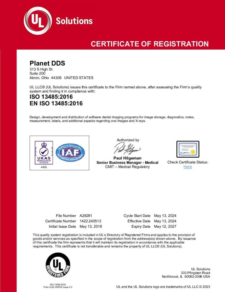 Planet DDS certificate