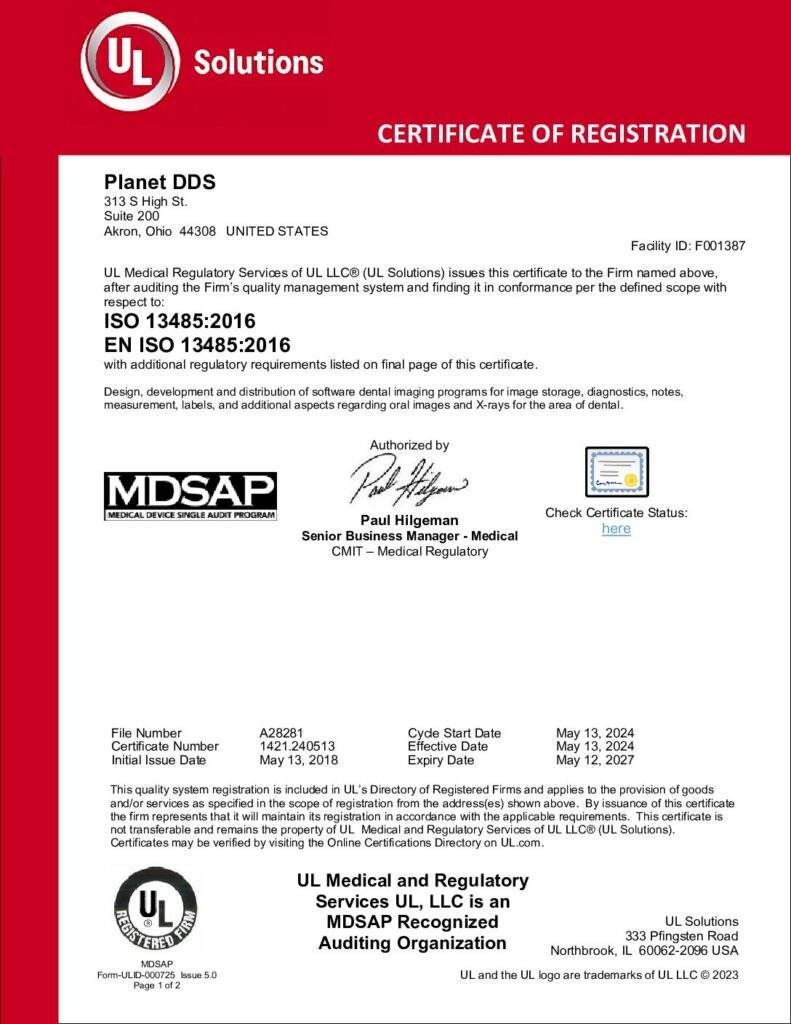 Planet DDS certificate